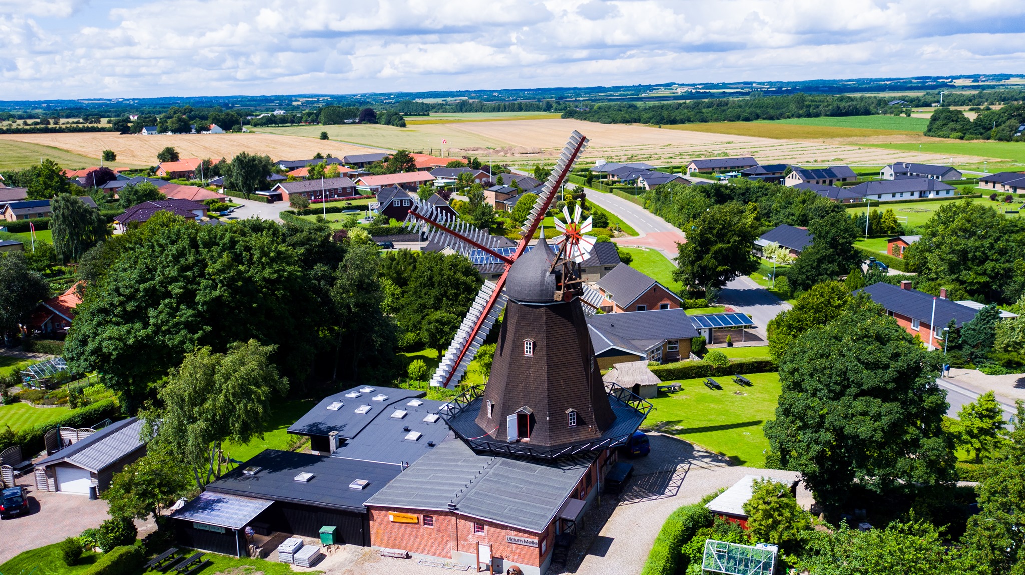 Uldum Mølle set fra luften