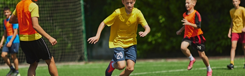 Børn der spiller fodbold