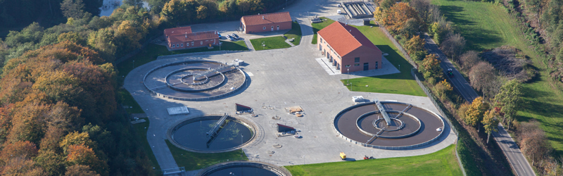 Spildevandsanlæg set fra oven