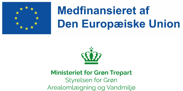 Logoer - "Medfinansieret af Den Europæiske Union" - "Ministeriet for Grøn Trepart"