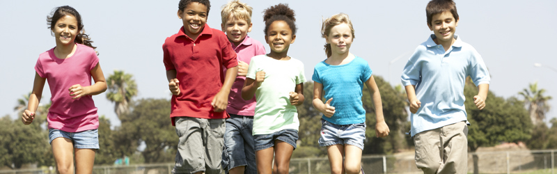 En gruppe skolebørn