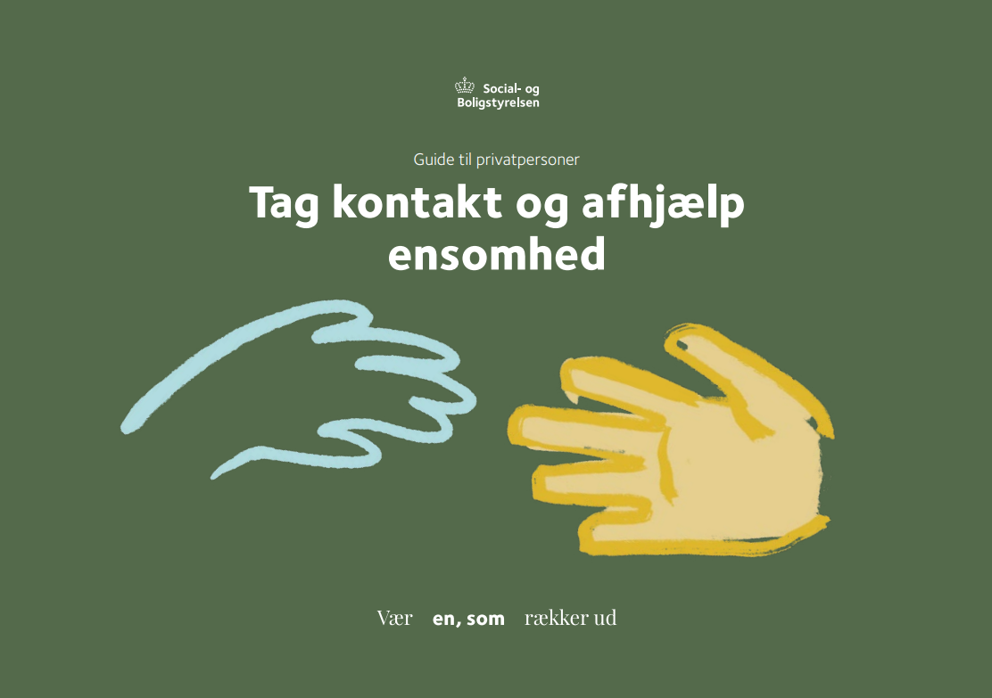 Grafik til "Vær en, som rækker ud" - to hænder rækker frem mod hinanden